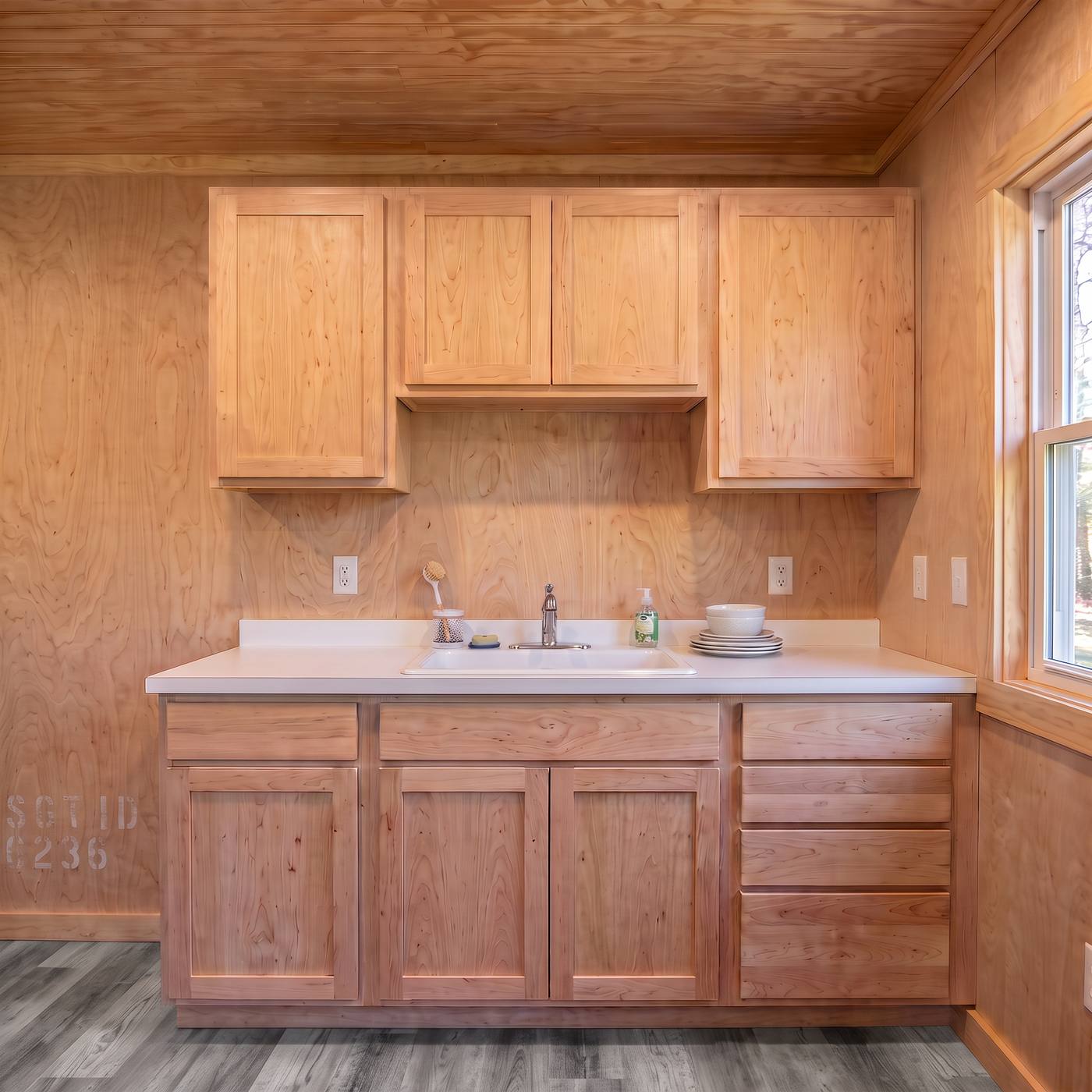 Sport 320 kitchen cabinets and laminate counter